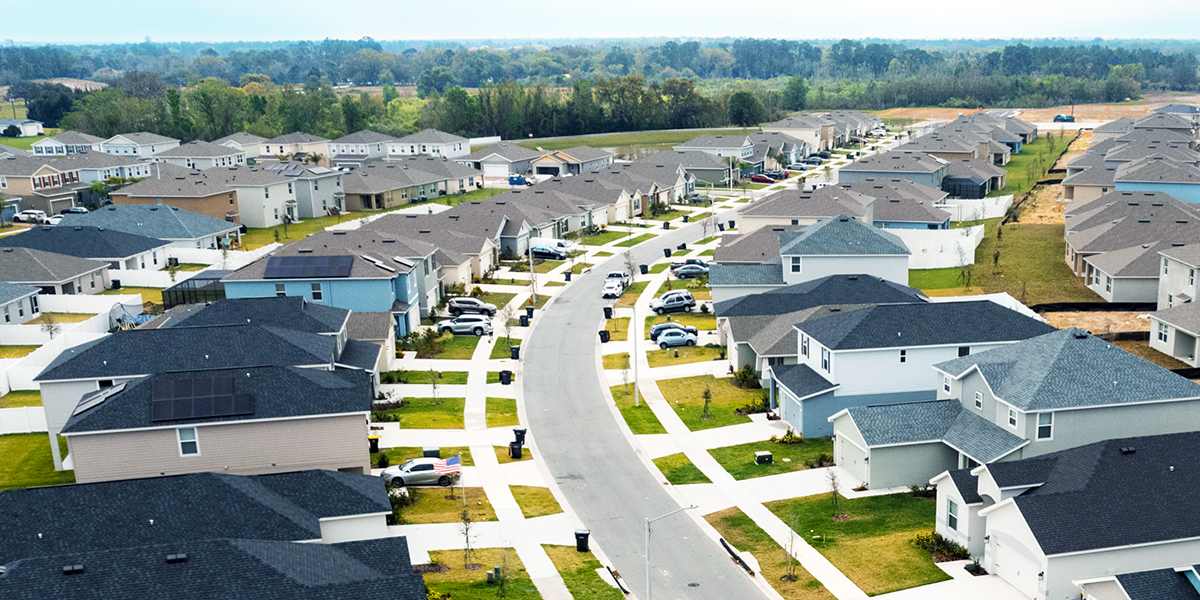 Aerial view of a neighborhood in Davenport, FL